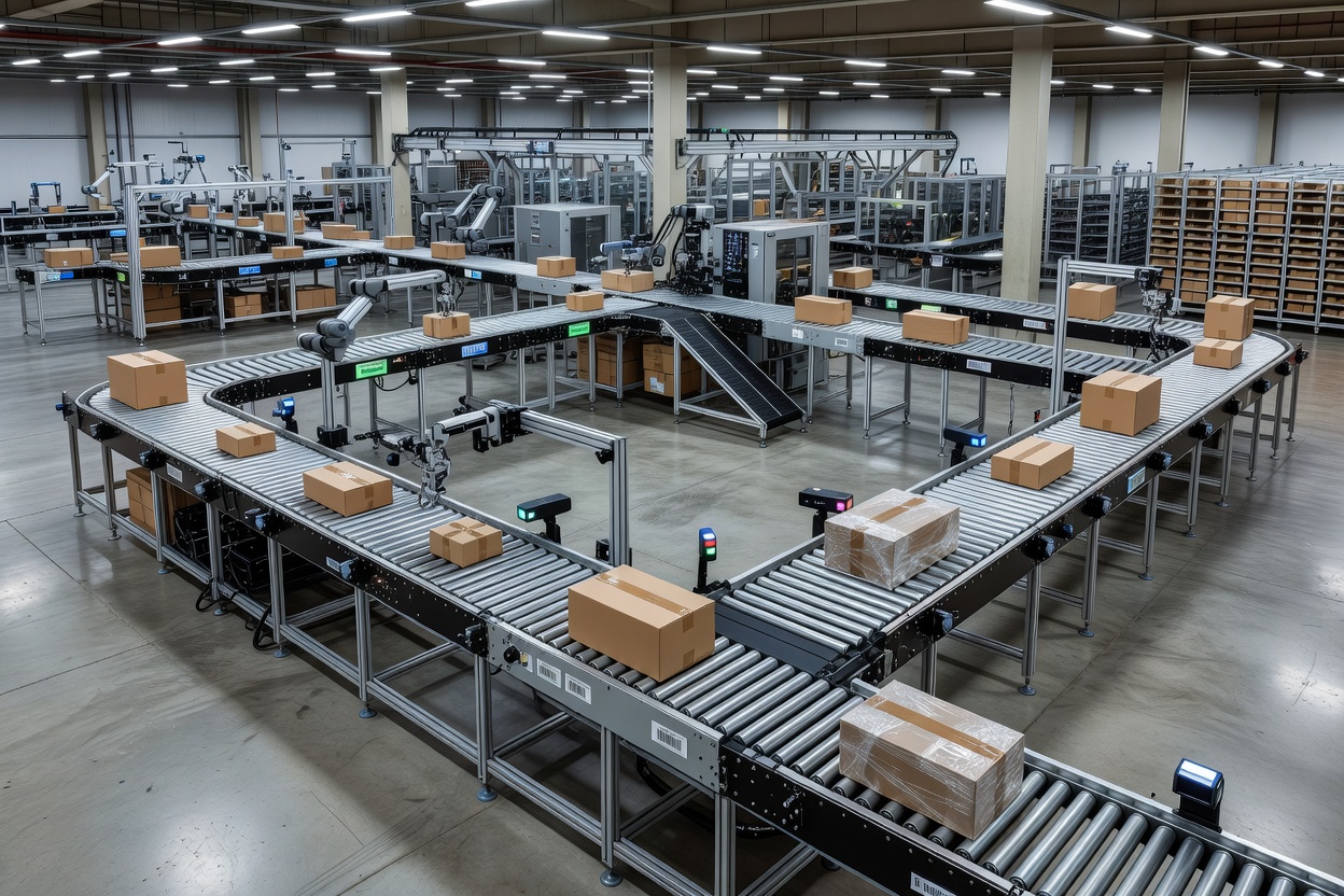 Automated warehouse conveyor and parcel handling equipment